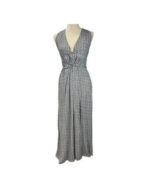 Lulus Casablanca Queen Maxi Dress Women's Size‎ Large Black White Rayon Halter